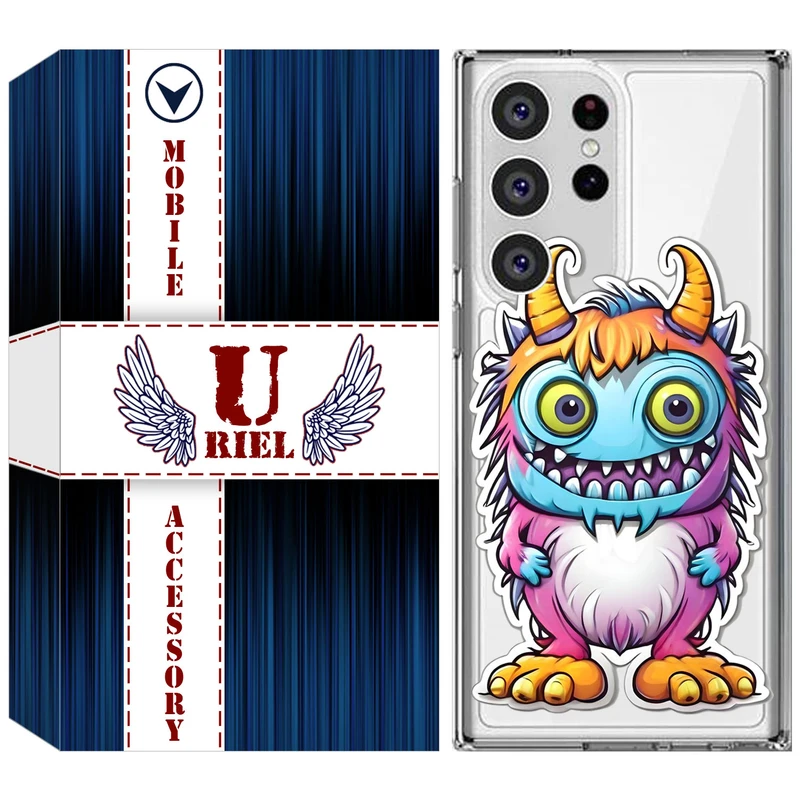 کاور یوریل مدل Clear کد 50 طرح میکروب مناسب برای گوشی موبایل سامسونگ Galaxy S23 Ultra