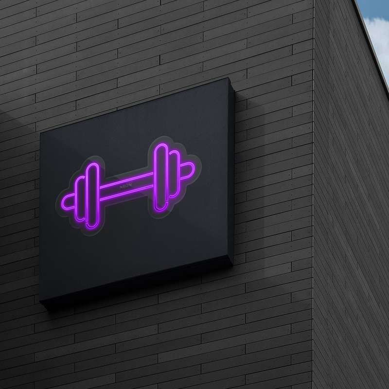 چراغ دیواری نئون دیزاین طرح Dumbbell_PR