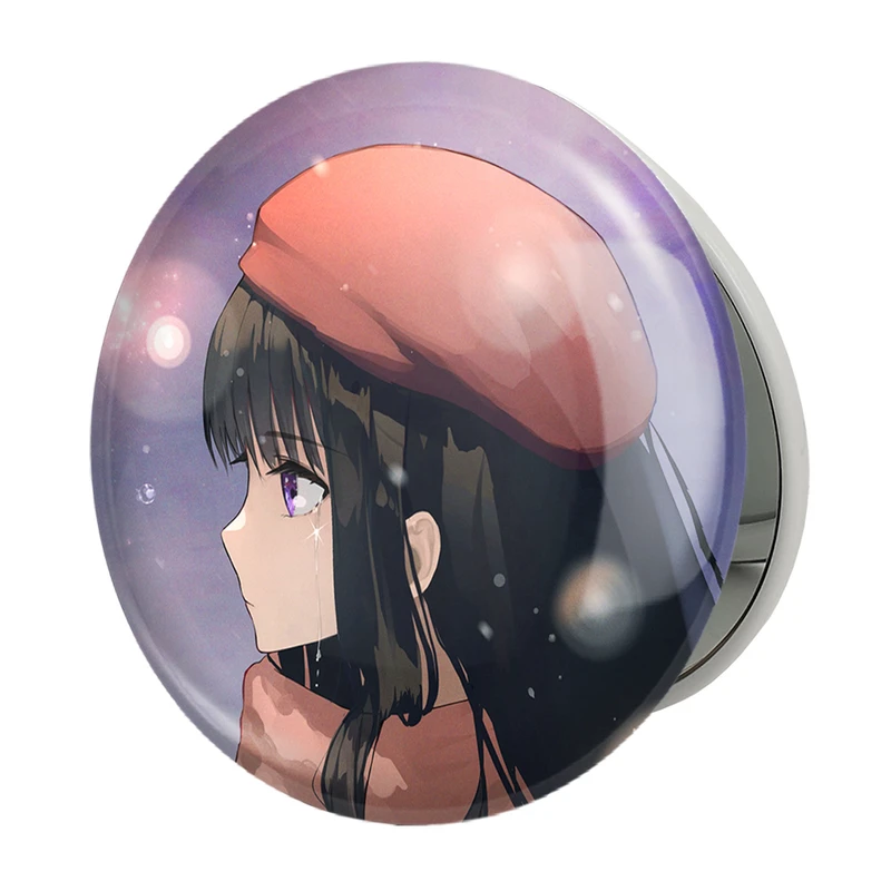 آینه جیبی خندالو طرح تاکینا انیمه لیکوریس ریکویل Lycoris Recoil مدل تاشو کد 23094 