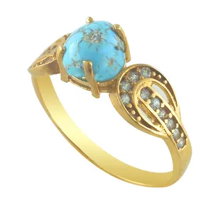 انگشتر زنانه ملک زیور مدل روس فیروزه کد 502