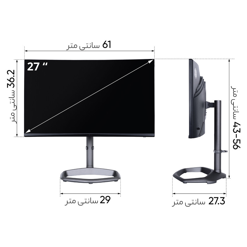 مانیتور کولر مستر مدل GM27-CQS سایز 27 اینچ