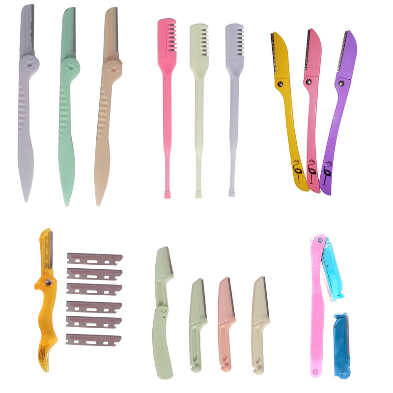 تیغ اصلاح ابرو کد 0044 بسته 12 عددی به همراه یدک 10 عددی