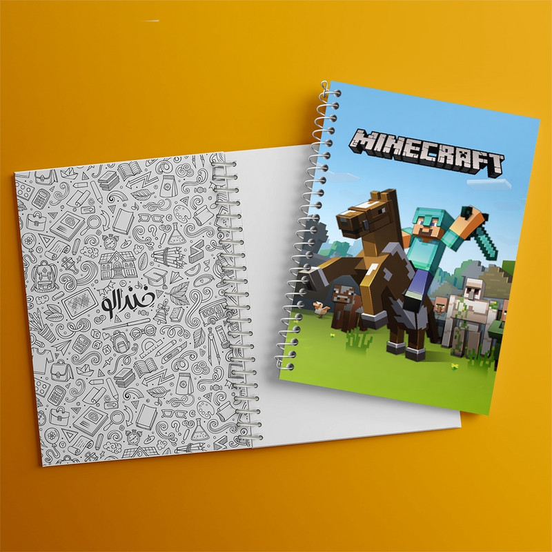 دفتر مشق 50 برگ خندالو طرح ماینکرافت (Minecraft) کد F2422