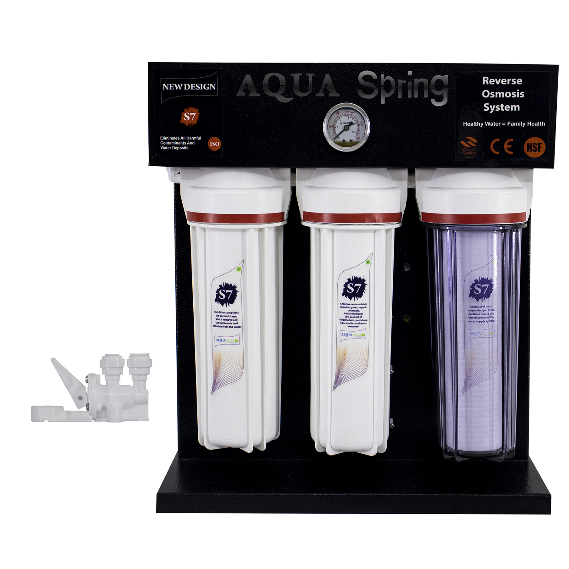 دستگاه تصفیه کننده آب آکوآ اسپرینگ مدل RO-S7-BZ 7090 به همراه کیت نشتی گیر