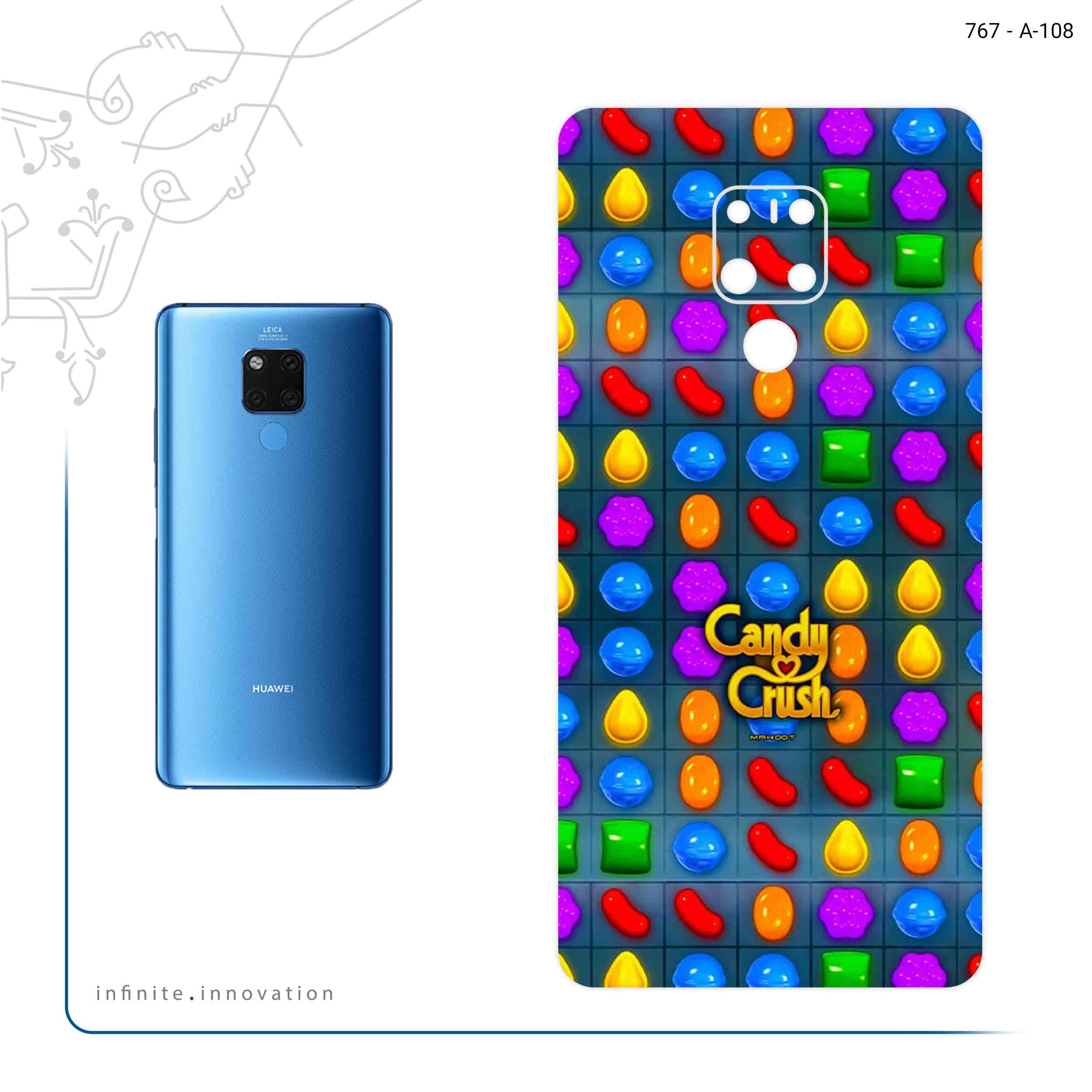 برچسب پوششی ماهوت مدل Candy Crush Game Series مناسب برای گوشی موبایل هوآوی Mate 20 X