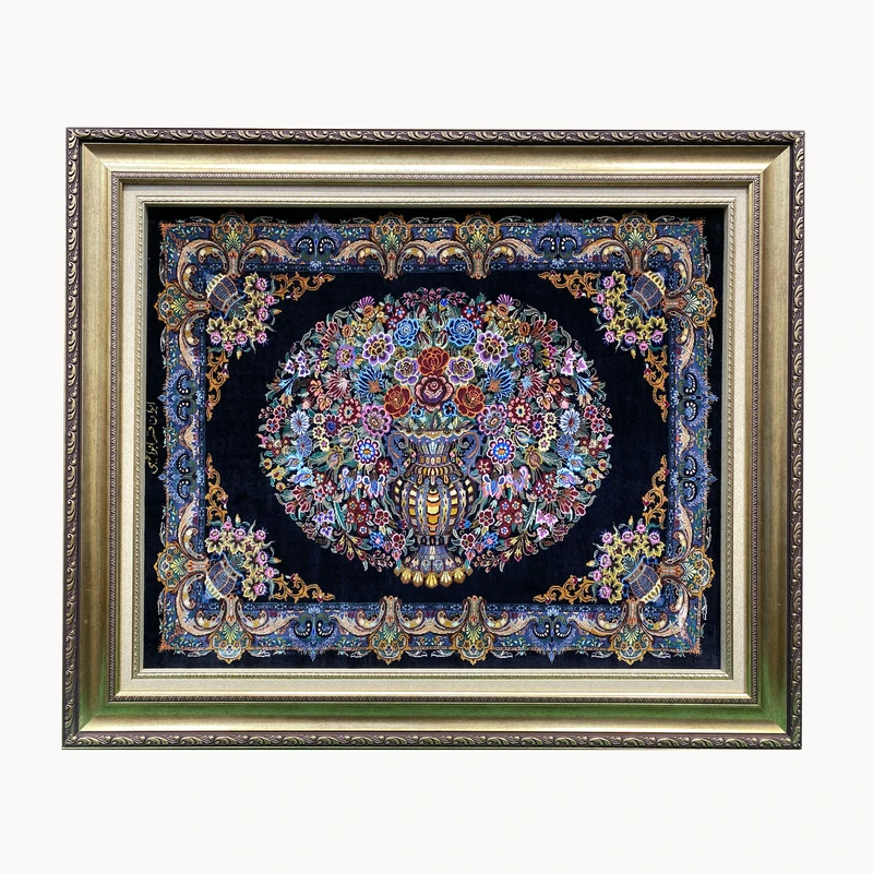 تابلو فرش دستباف طرح گلدانی کد ۲۱۵۱۰۶۶۲