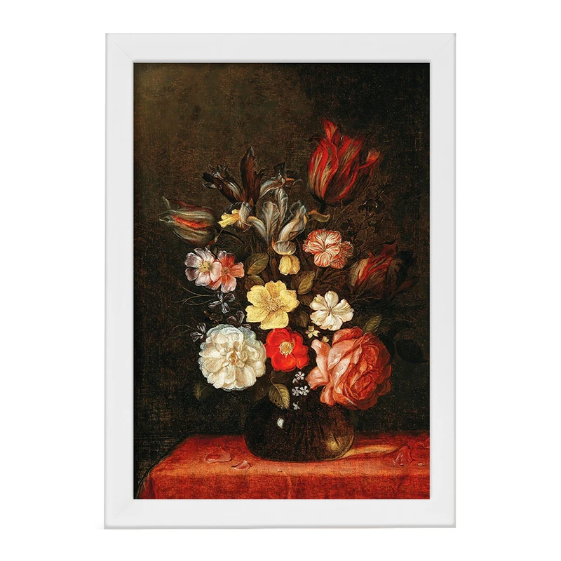 تابلو خندالو مدل نقاشی گلدان گل اثر پیتر ون دو ون کد F12247