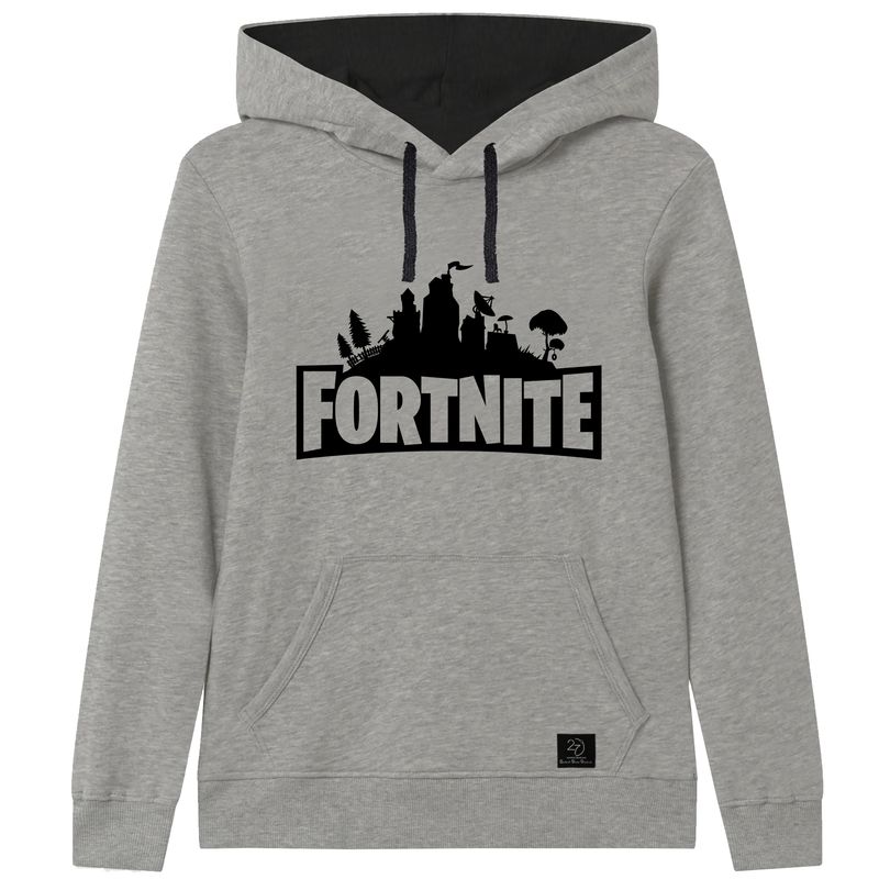 هودی پسرانه 27 طرح FORTNITE کد H05 رنگ طوسی روشن