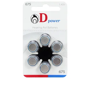 باتری سمعک دی پاور مدل 675 بسته ۶ عددی