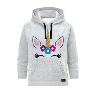 هودی زنانه مدل اسب تک شاخ کد B188 رنگ طوسی