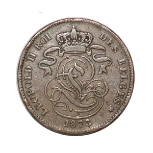 سکه تزیینی طرح کشور بلژیک مدل 2 سنتیم 1878 میلادی 