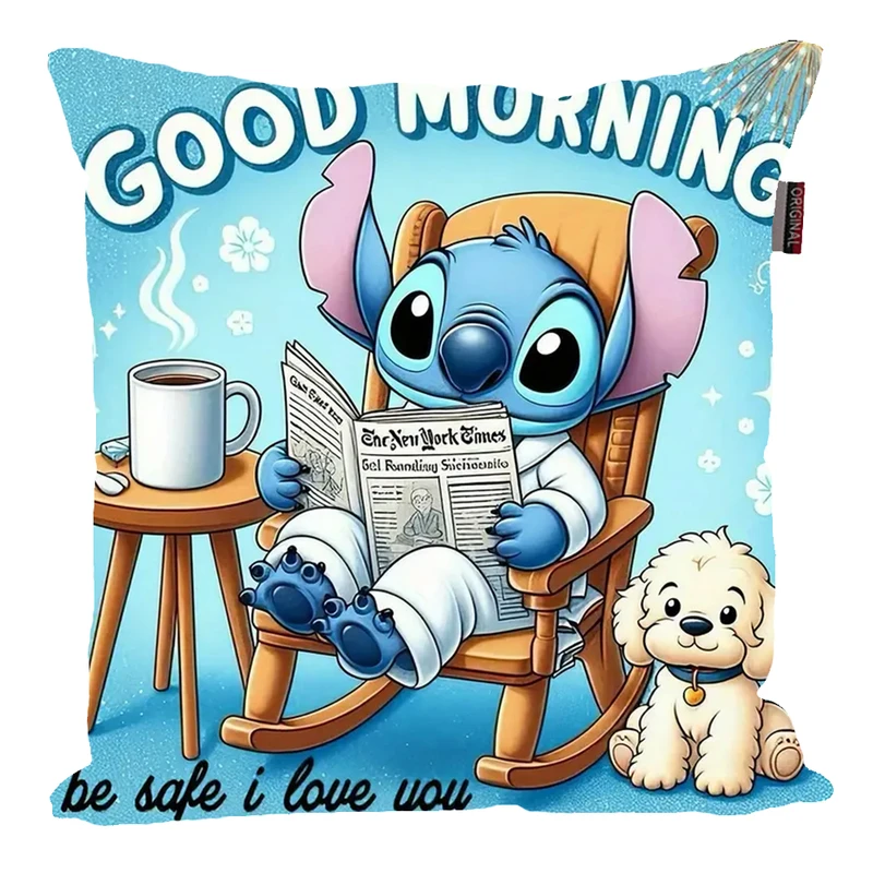 کوسن پاد آفرین مدل کارتونی استیچ و لیلو کد PK301488 سایز 30*30 سانتی متر