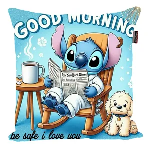 کوسن پاد آفرین مدل کارتونی استیچ و لیلو کد PK401488 سایز 40*40 سانتی متر