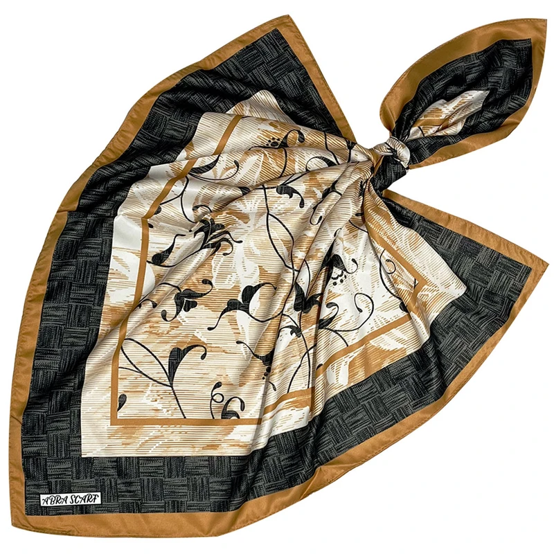 مینی اسکارف  زنانه مدل ابریشم توییل طرح مینیمال کد 350