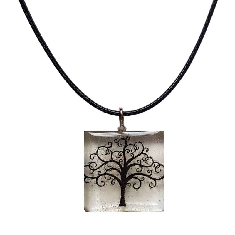 گردنبند دخترانه مدل رزینی طرح درخت