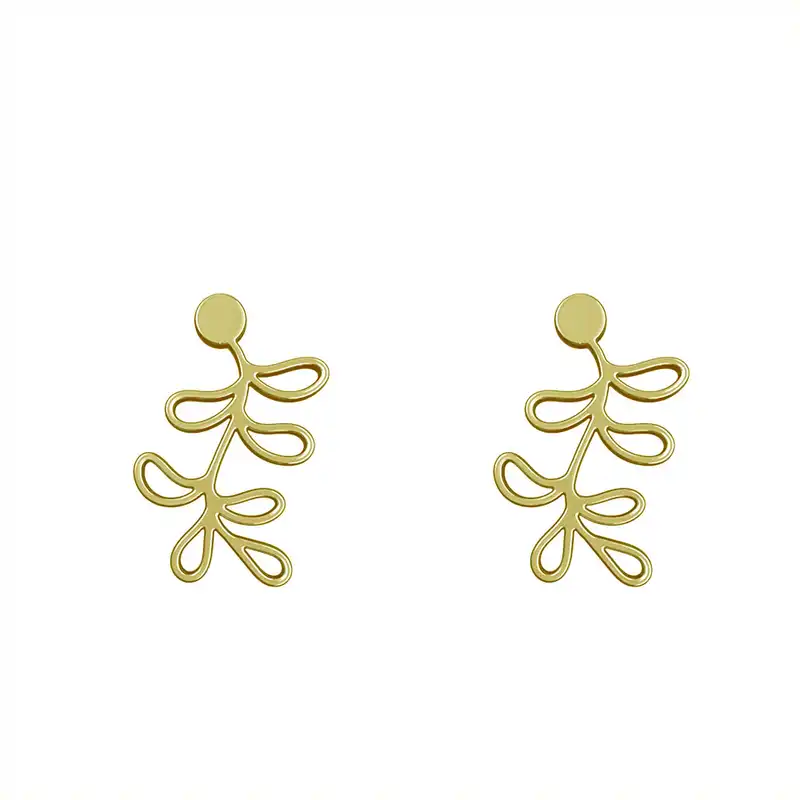 گوشواره طلا 18 عیار زنانه مدوپد مدل برگ کد GA1-15026