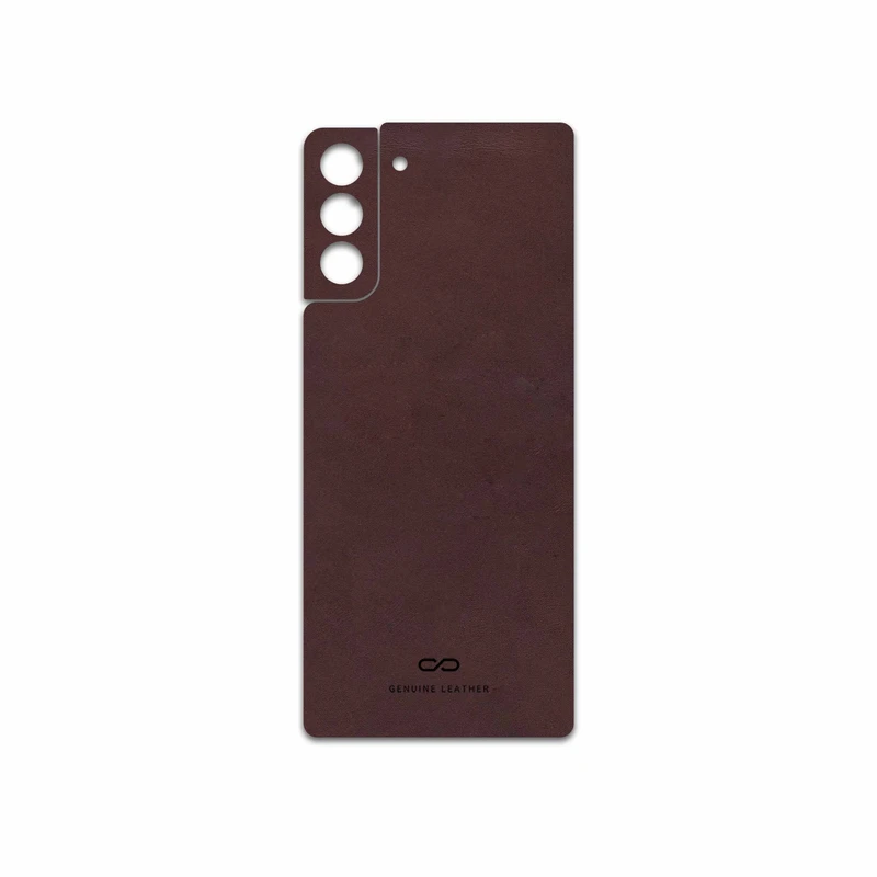 برچسب پوششی ماهوت مدل Matte-Dark-Brown-Leather مناسب برای گوشی موبایل سامسونگ Galaxy S21 Plus 5G