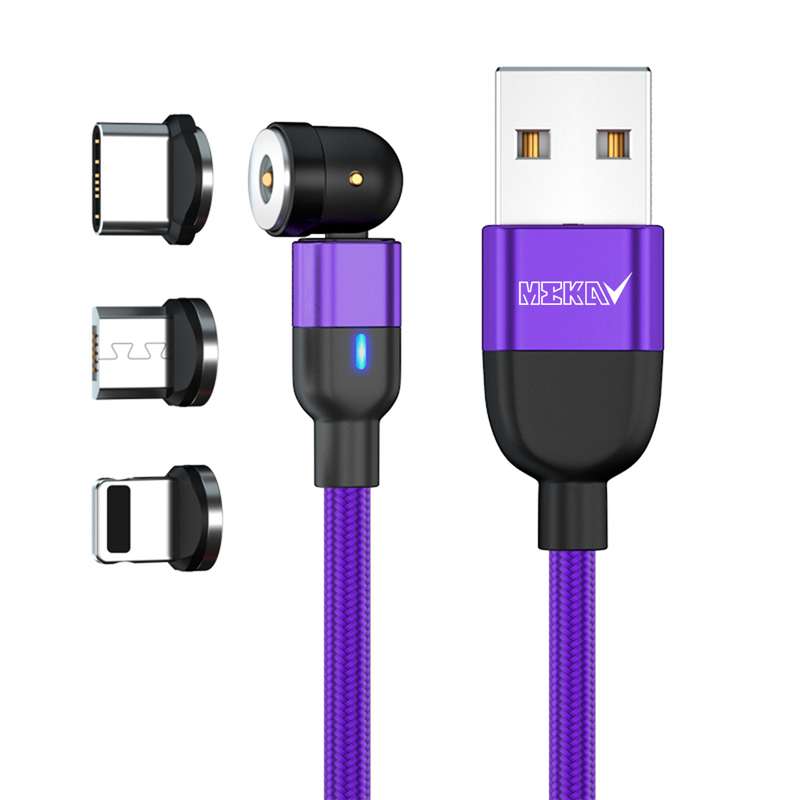 کابل تبدیل مغناطیسی USB به لایتنینگ/ USB-C/ MicroUSB مکا مدل MUCM طول 1 متر