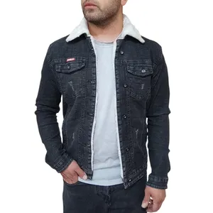 کت زمستانه مردانه مدل جین خزدار کد s.f.d