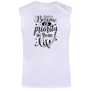 تاپ مردانه مدل MOTIVATIVE TEXT کد B542 رنگ سفید