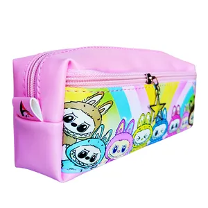 جامدادی آرمون مدل دو زیپ چرمی طرح لبوبو فانتزی کد 01 