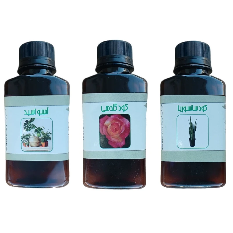 کود مایع امینو اسید و سانسوریا و گلدهی مدل life drop حجم 110 میلی لیتر بسته 3 عددی