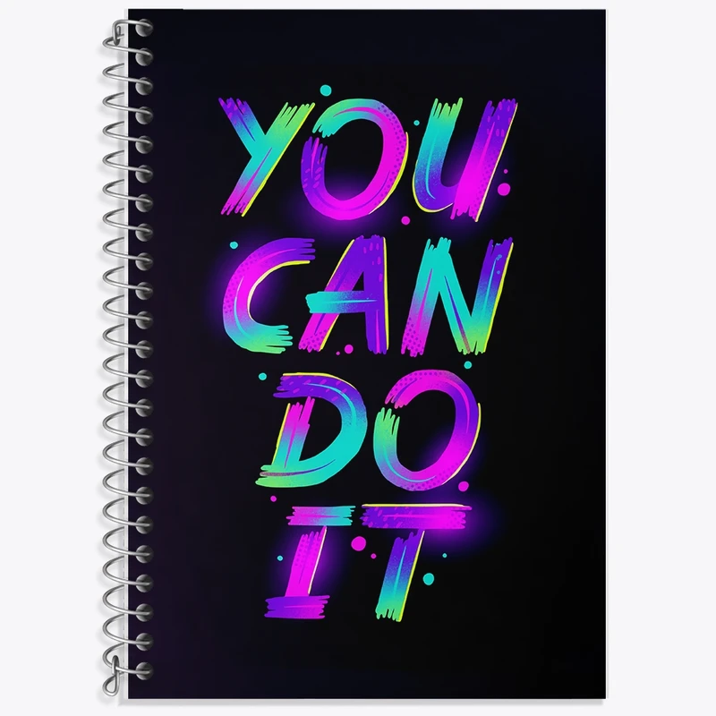 دفتر زبان 50 برگ خندالو مدل دو خط طرح You Can Do It کد F1503