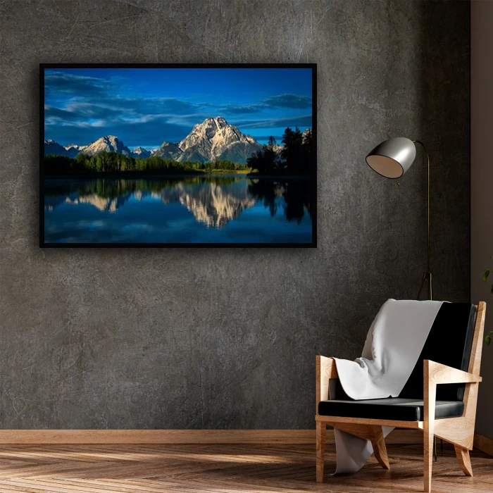 تابلو نوری بکلیت طرح منظره طبیعت کوه و دریا مدل B-D1384