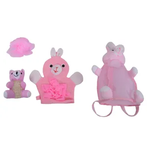 لیف حمام کودک مدل خرگوش کد 9590 بسته 4 عددی 
