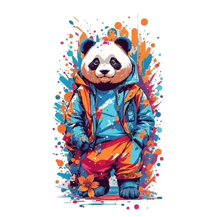 استیکر پارچه و لباس پاد آفرین مدل جذاب پاندا کد 53