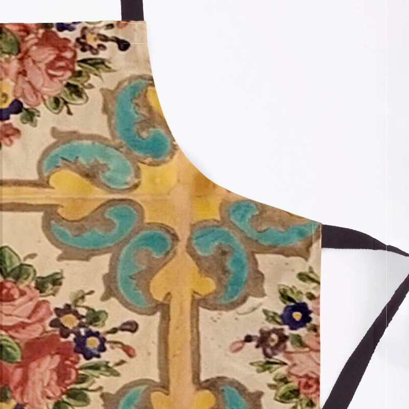 پیش بند آشپزخانه مدوپد طرح پنجره گل‌فرنگ مدل png00029