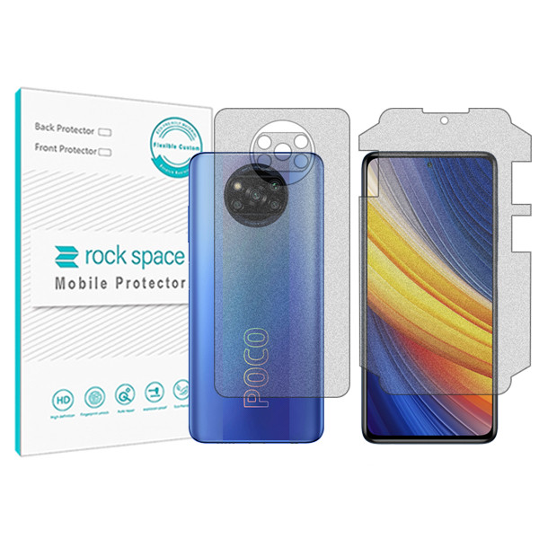 محافظ صفحه نمایش مات راک اسپیس مدل HyMTT مناسب برای گوشی موبایل شیائومی Poco X3 Pro به همراه محافظ پشت