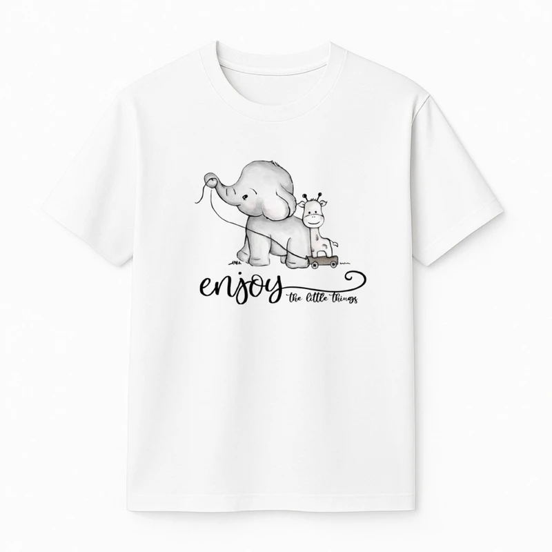 تی‌شرت آستین کوتاه پسرانه مدل فیل و زرافه کد v10 