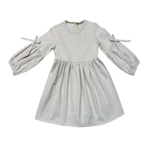 پیراهن آستین بلند یقه گرد دخترانه مدل نیکا