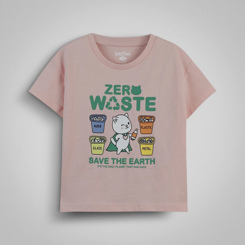 تی‌شرت آستین کوتاه دخترانه بوسینی مدل 231403019