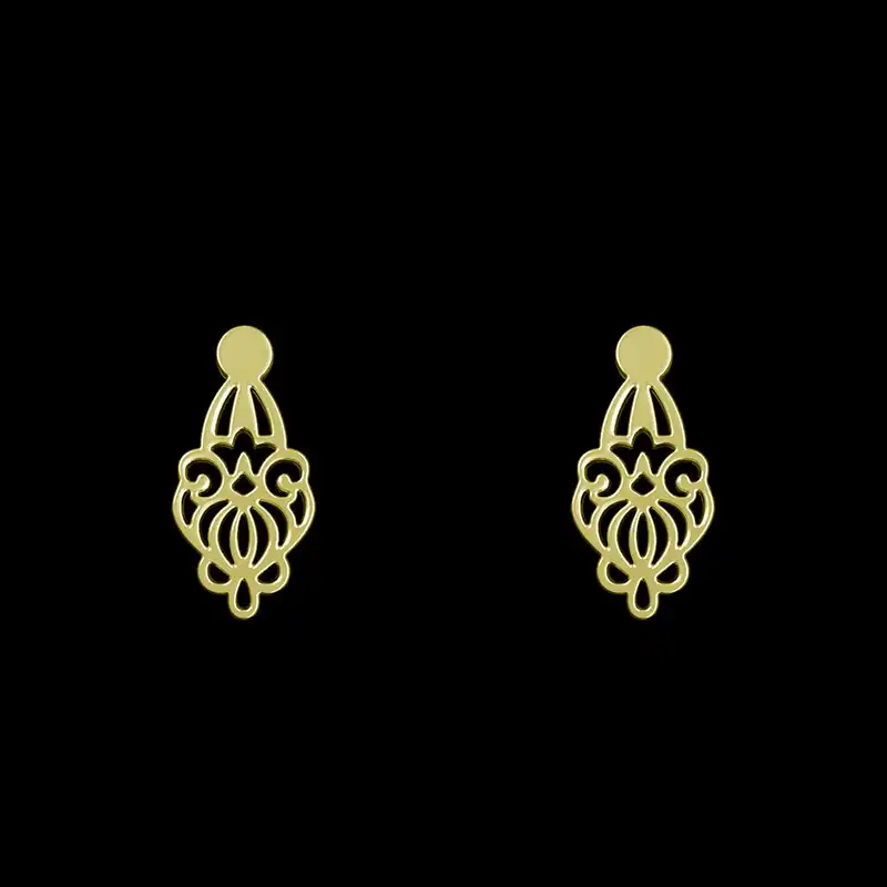 گوشواره طلا 18 عیار زنانه مدوپد مدل اسلیمی کد GA1-15269