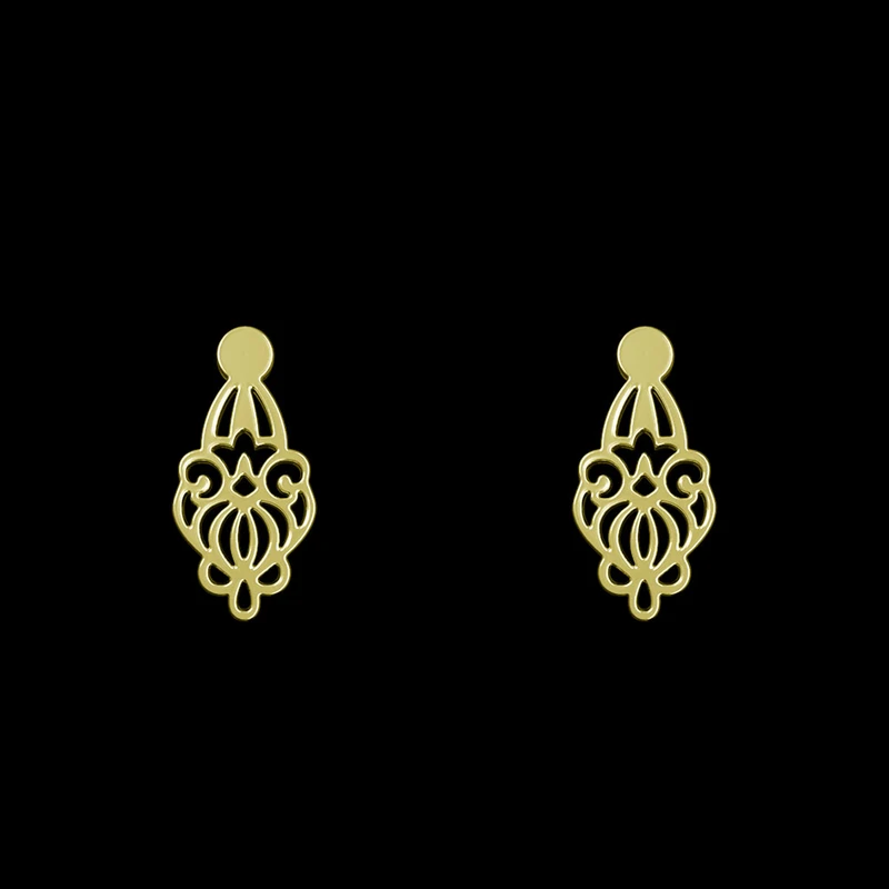 گوشواره طلا 18 عیار زنانه مدوپد مدل اسلیمی کد GA1-15269