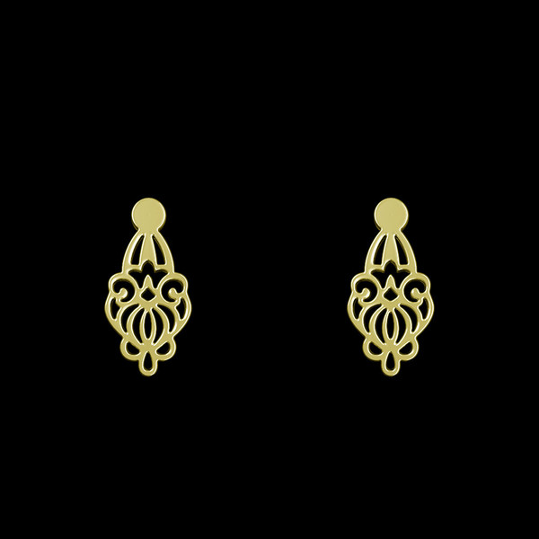 گوشواره طلا 18 عیار زنانه مدوپد مدل اسلیمی کد GA1-15269