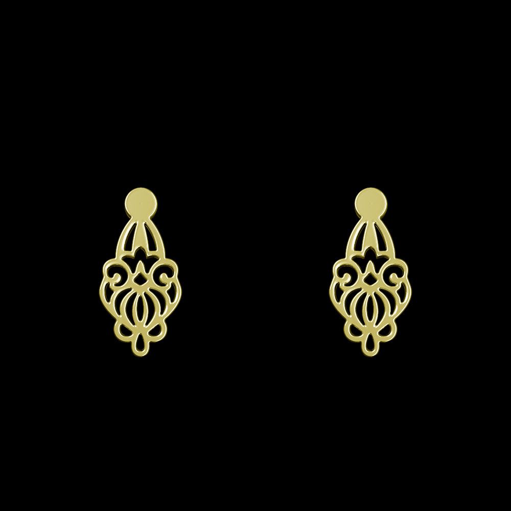 گوشواره طلا 18 عیار زنانه مدوپد مدل اسلیمی کد GA1-15269 -  - 1