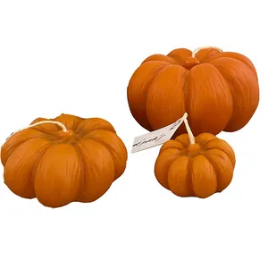 شمع دست‌ساز معطر مدل کدو بدون رایحه زمان اتمام 3 ساعت