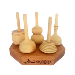 فرفره چوبی مدل نفیس  کد WST60 به همراه استند مجموعه 6 عددی