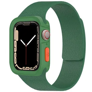 Sprig Skin pattern-Amizze Band suitable for Applewatch Series 4/5/6/7/8/9/SE/SE2/SE3 Size 44/45mm with cover
