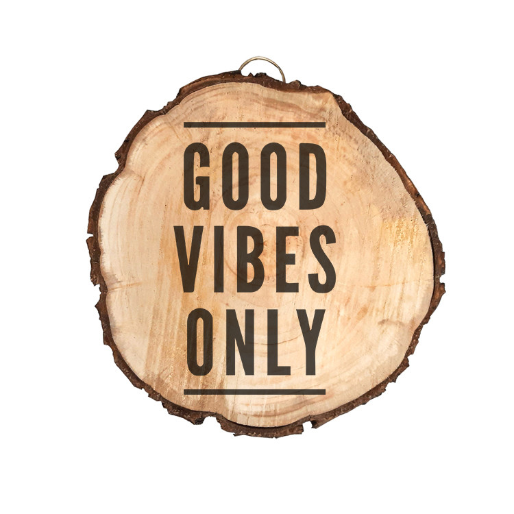 تابلو چوبی مدل Good vibes only