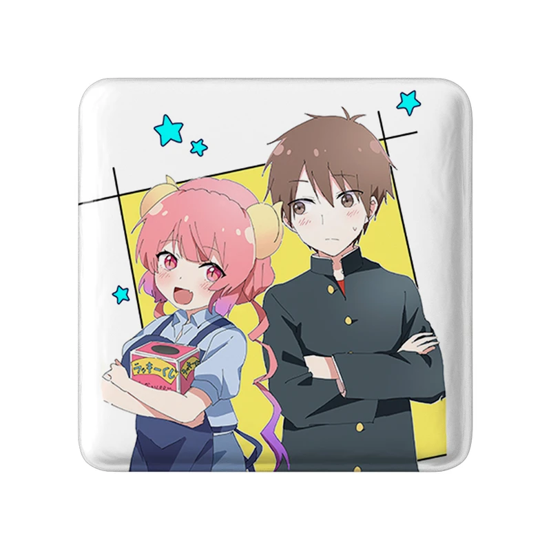 مگنت خندالو طرح ایلولو و آیدا انیمه اژدهای خدمتکار کوبایاشی مدل مربعی کد 36297