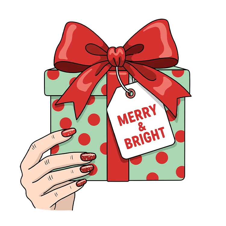 استیکر پارچه و لباس پاد آفرین مدل کریسمس طرح دخترانه کد S3290