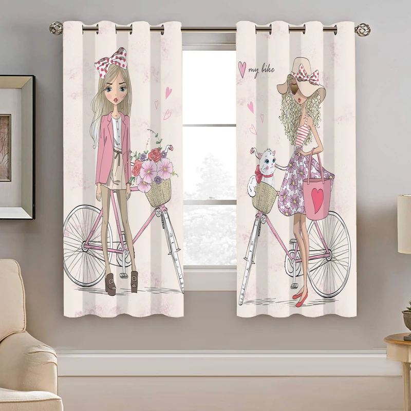 پرده نیروانا طرح دختر کودک مدل هازان کد 8695 سایز 140×200 سانتی متر