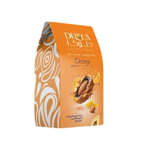 خرما شکلاتی پرتقالی با مغز بادام دلوکا - ۲۵۰ گرم