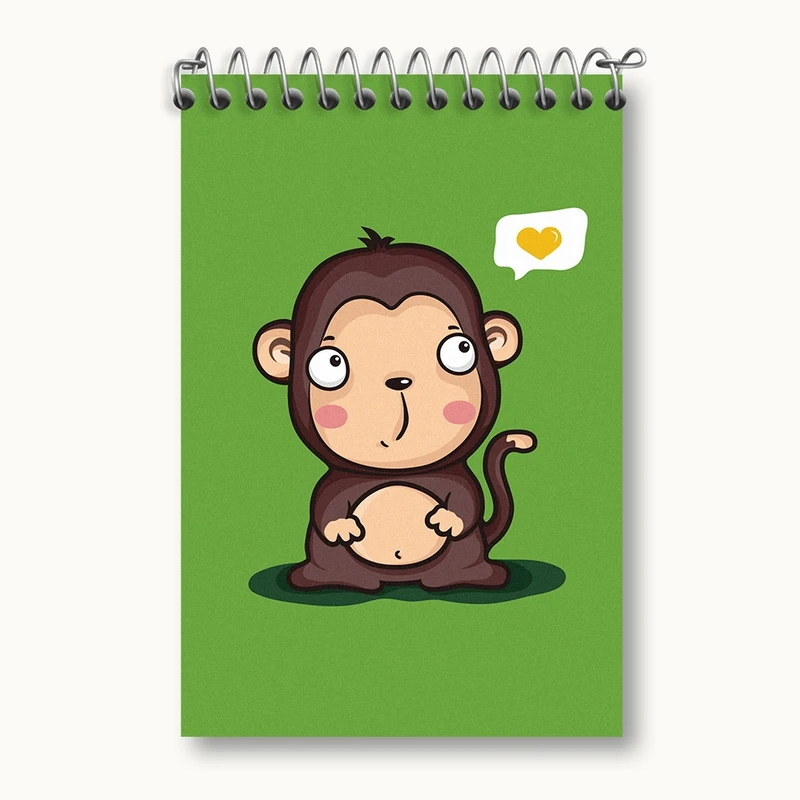 دفتر یادداشت 50 برگ خندالو مدل میمون کیوت کد F2477