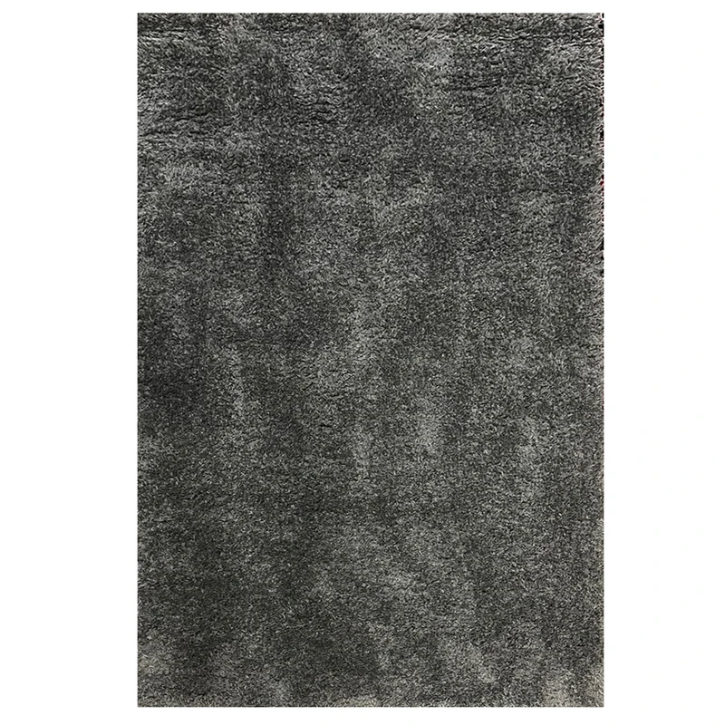 فرش ماشینی 320 شانه فرش مهدیان زمینه نوک مدادی حاشیه ذغالی مدل شگی فلوکاتی ذغالی