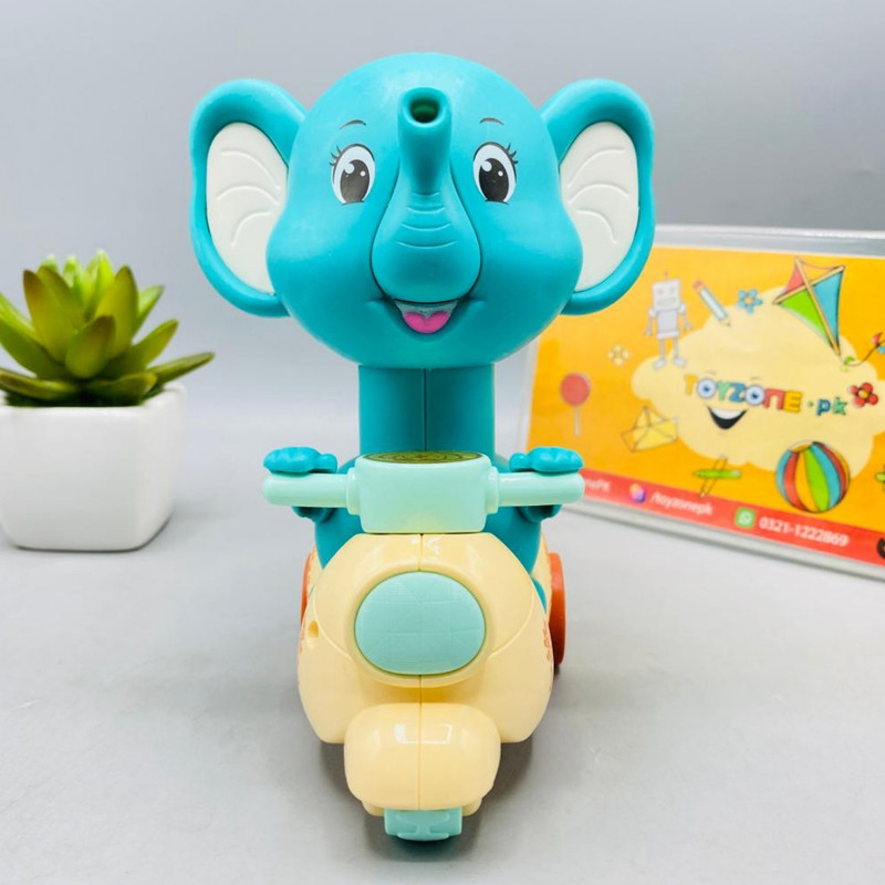 اسباب بازی کوکی مدل فیل موتور سوار فشاری کد 67-780